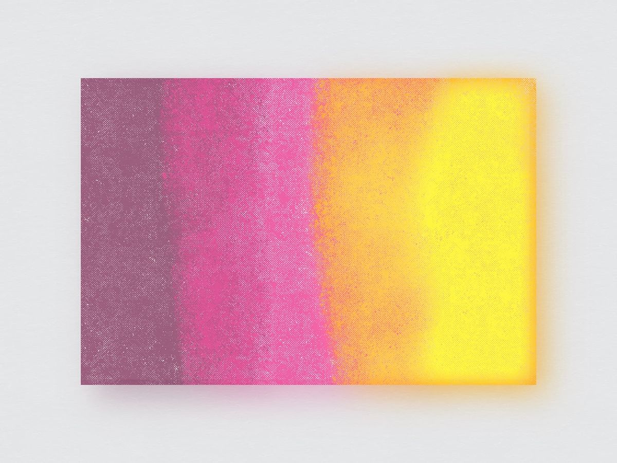 Risograph gradient of three colors symbolizing the three concepts essential to know when building a ghost theme